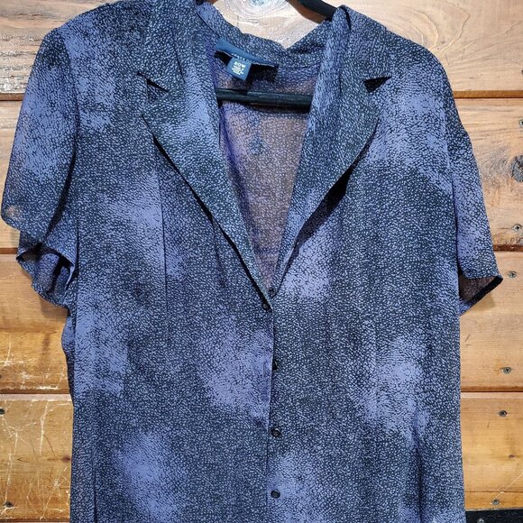 Jones Wear Tops - Jones Wear Woman Plus Size Sheer Button Shirt